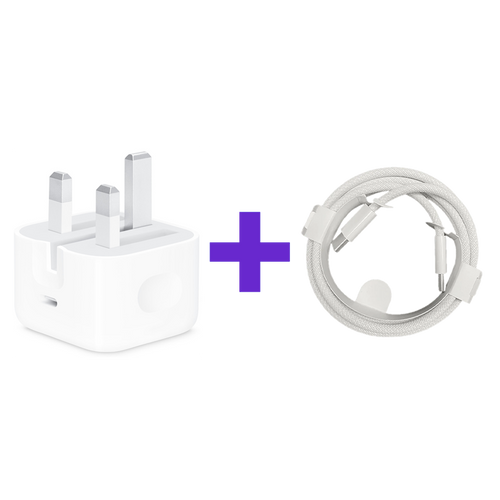 Kit adattatore di alimentazione USB-C da 20 W + cavo USB C a C 1 M bianco