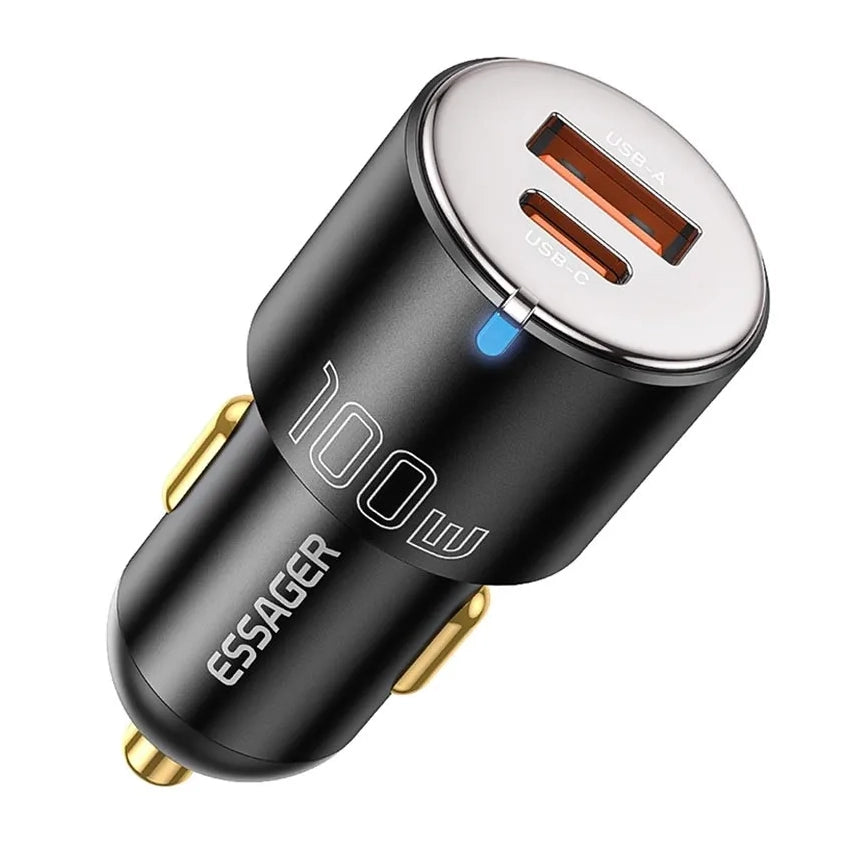 Caricabatteria da auto USB e tipo C Essager da 100 W