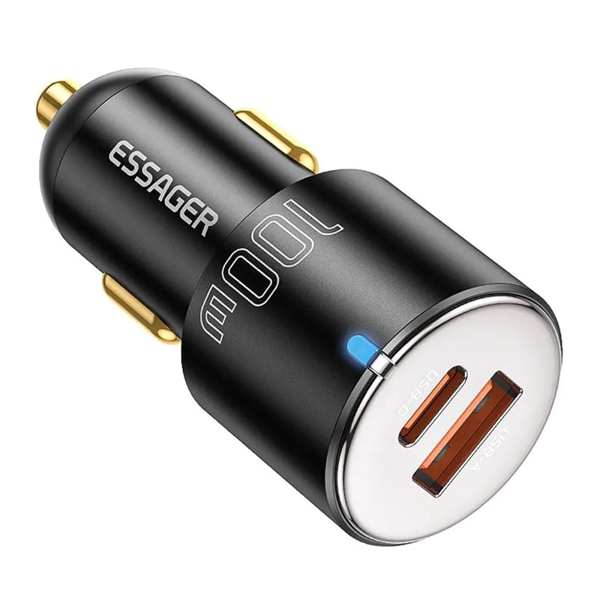 Caricabatteria da auto USB e tipo C Essager da 100 W