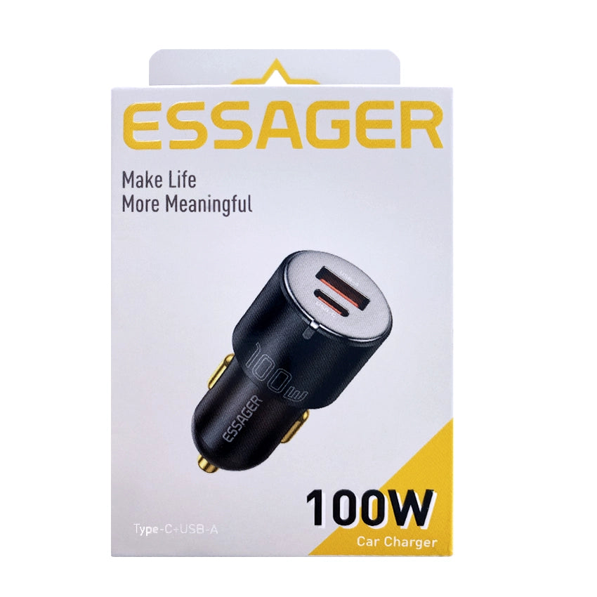 Caricabatteria da auto USB e tipo C Essager da 100 W