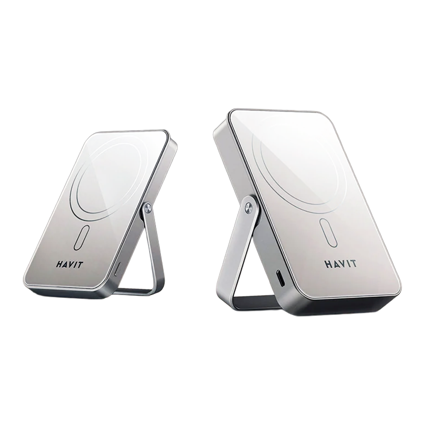 HAVIT Power Bank 10,000mAh Magnetic Wireless Charger PB5222 Titanium