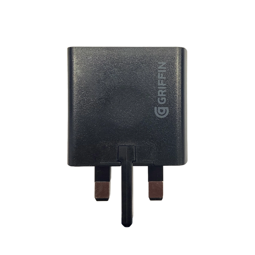 Caricabatterie doppio USB-C da 15 W e USB-A da 12 W della GRIFFIN Powerblock UK Nero