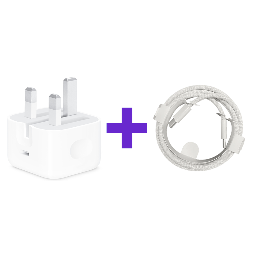 Kit adattatore di alimentazione USB-C da 20 W + cavo USB C a C 1 M bianco