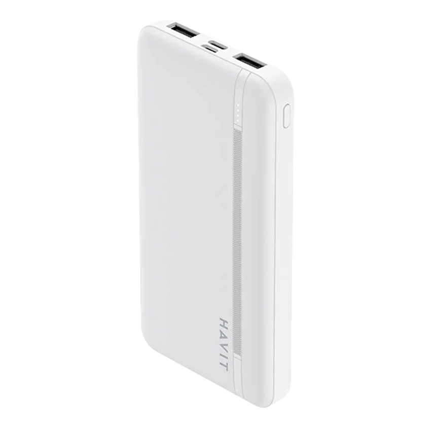 Power Bank portatile intelligente HAVIT 10000 mAh bianco con indicatore LED PB89