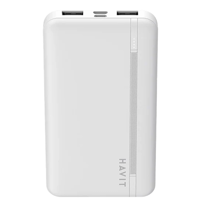 Power Bank portatile intelligente HAVIT 10000 mAh bianco con indicatore LED PB89