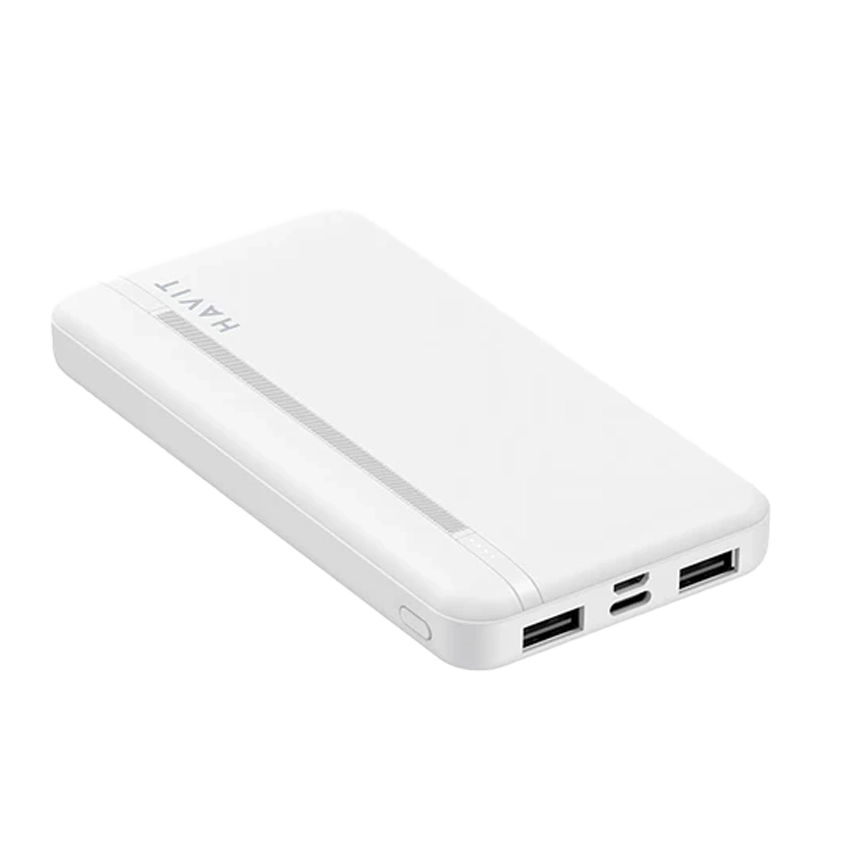 Power Bank portatile intelligente HAVIT 10000 mAh bianco con indicatore LED PB89