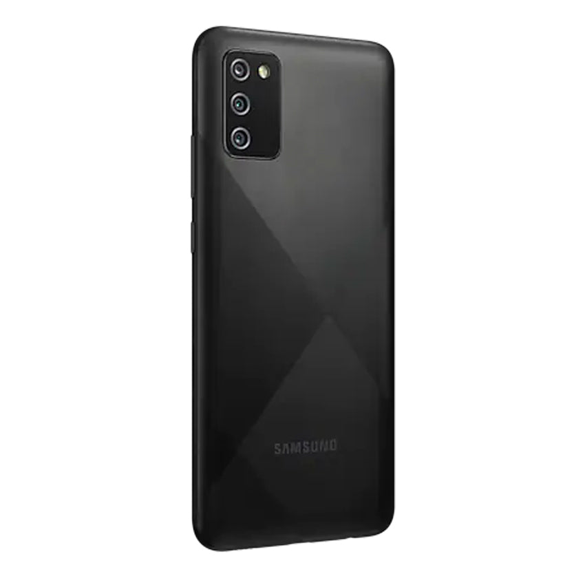 Samsung Galaxy A02s back-left30 Black - Fonez-Keywords : MacBook - Fonez.ie - laptop- Tablet - Sim free - Unlock - Phones - iphone - android - macbook pro - apple macbook- fonez -samsung - samsung book-sale - best price - deal